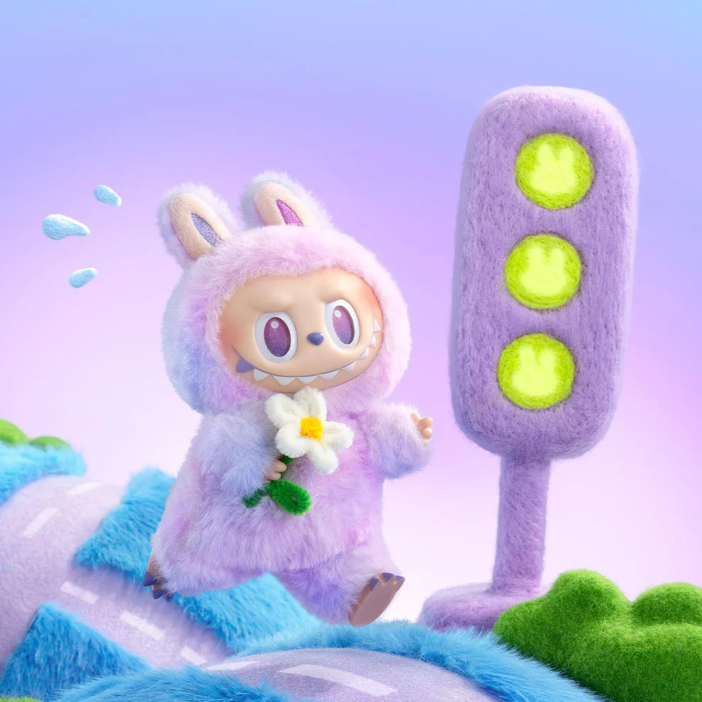 LABUBU THE MONSTERS BIG INTO ENERGY Plush Doll Keychain Charm with Box — 1 Pc (Random Color)