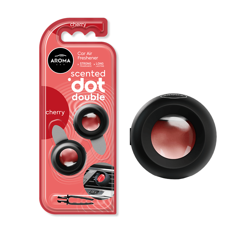 Aroma scenteddot-double - cherry -membrane car air freshener with ac vent clip