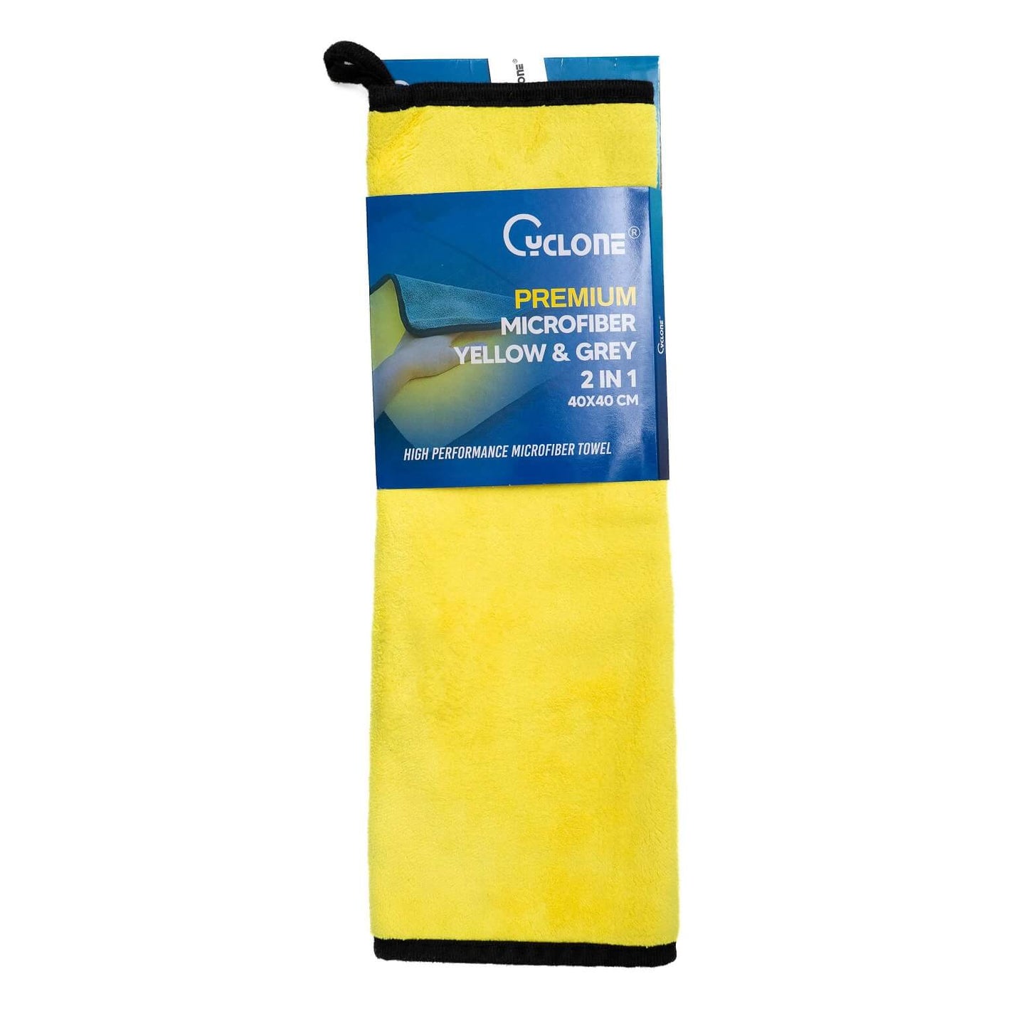 Cyclone Microfiber Car Cleaning Cloth / Towel for Car, Bike, Kitchen & Home Cleaning Purpose 550 GSM Superior Quality – Yellow & Grey Color