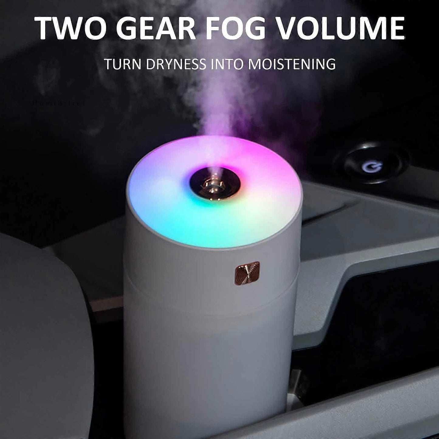 Rainbow Cup Car Humidifier USB Mini Mist Scent Diffuser 300 ml Crystal Clean Pakistan