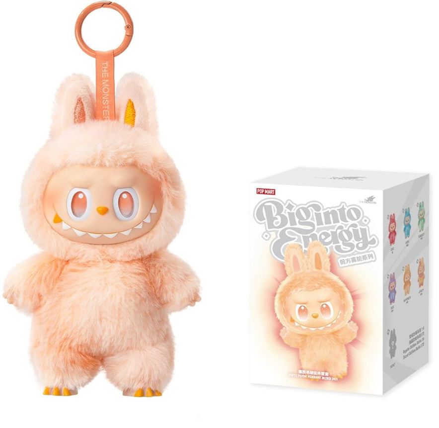 LABUBU THE MONSTERS BIG INTO ENERGY Plush Doll Keychain Charm with Box — 1 Pc (Random Color)