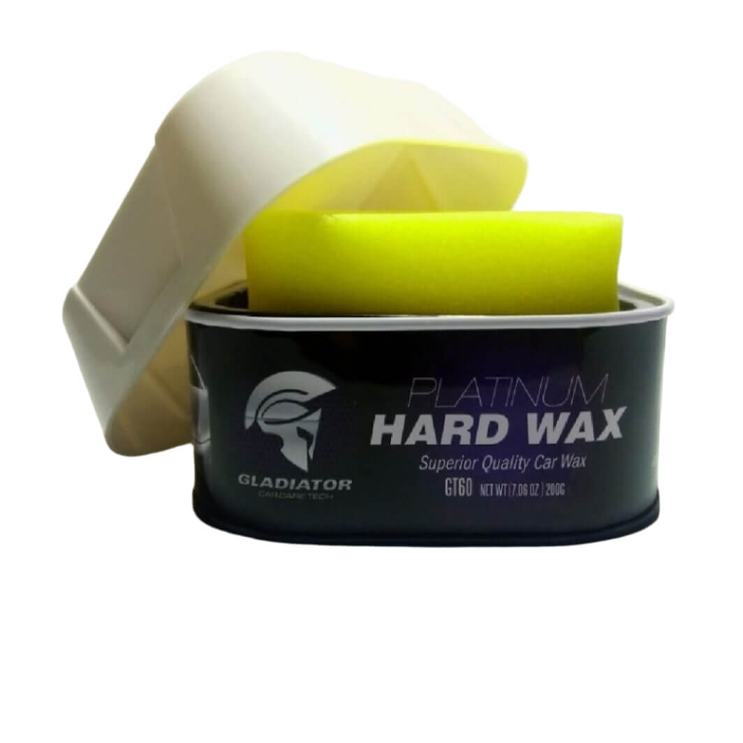 Gladiator Platinum Hard Wax Open lid with foam applicator