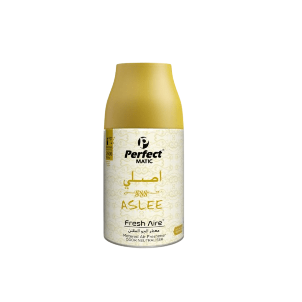 Air freshener bottle with 'Perfect Matic' branding on a white background - Aslee scent