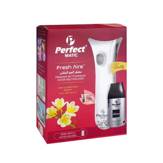 Perfect Matic Fresh Aire heaven air freshener packaging with product illustration on a white background