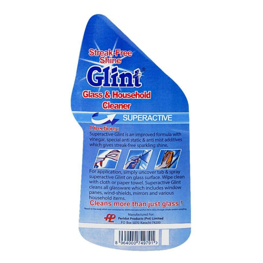 glint glass cleaner back side label